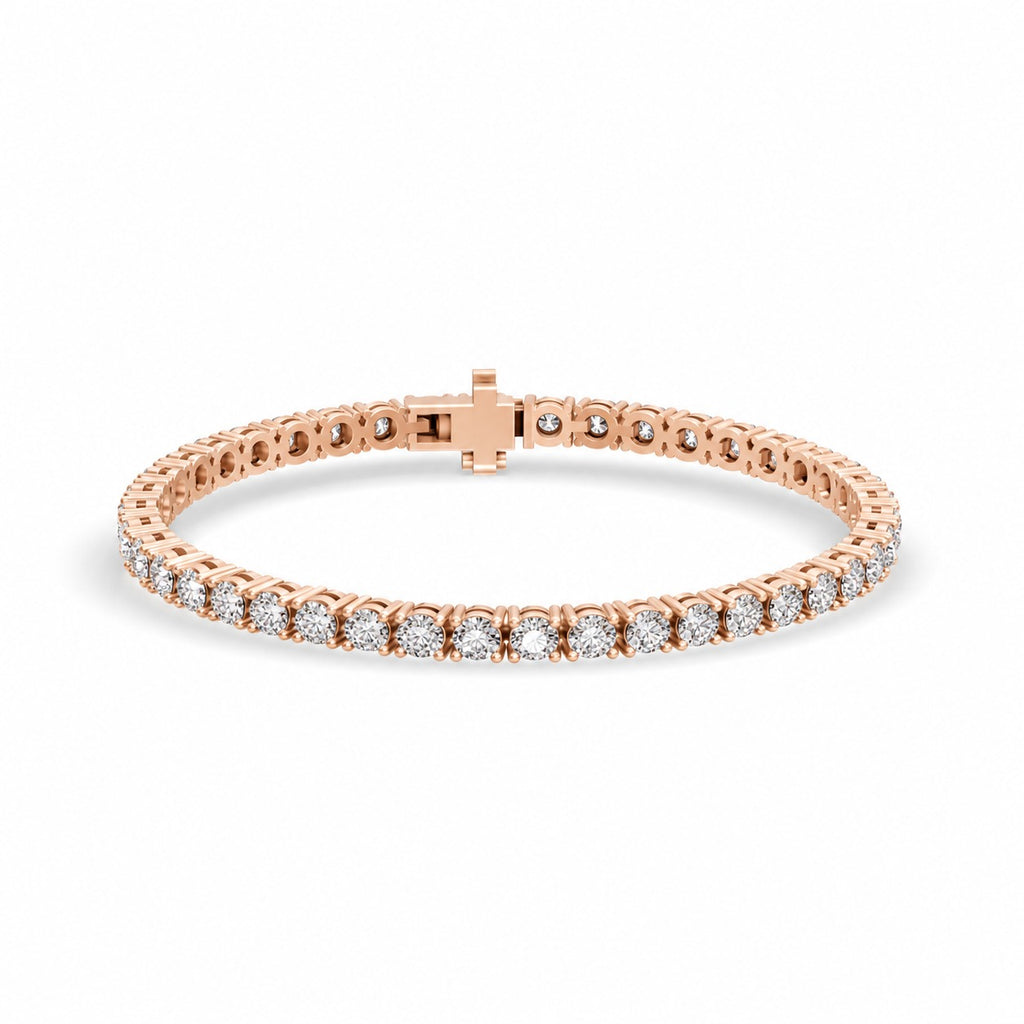 Round Shape Rose Gold Tennis Bracelet   (0.03cts/ pcs)