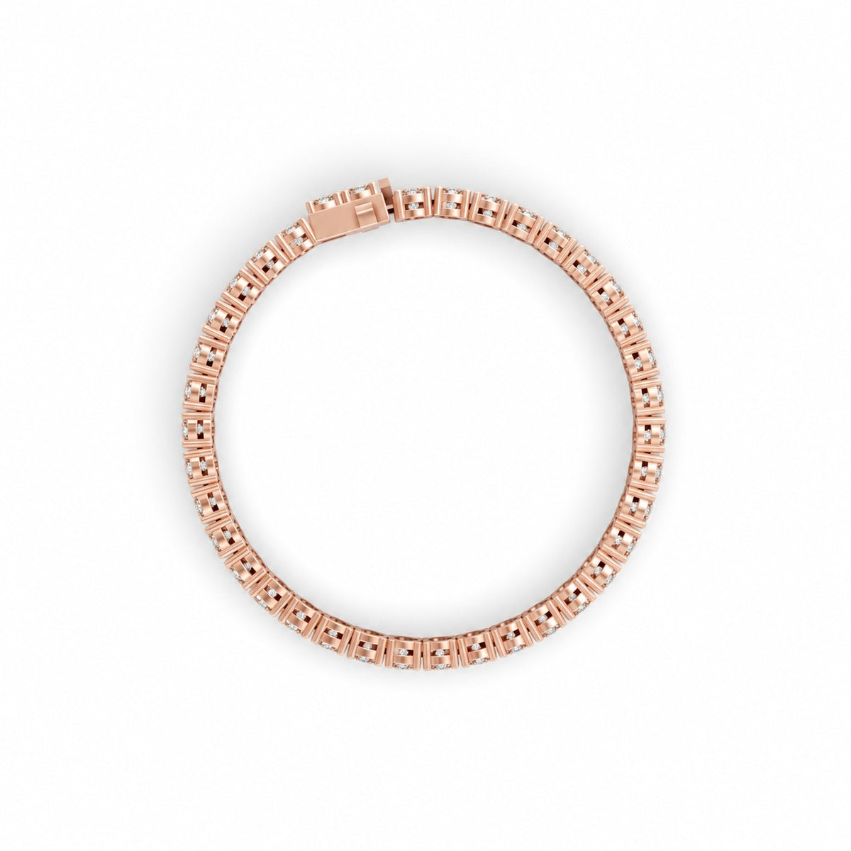 Round Shape Rose Gold Tennis Bracelet   (0.03cts/ pcs)