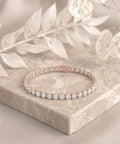 Round Shape Rose Gold Tennis Bracelet   (0.15cts/ pcs)