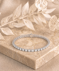 Round Shape White Gold Tennis Bracelet (0.1cts/ pcs)