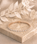 Round Shape Rose Gold Tennis Bracelet   (0.1cts/ pcs)