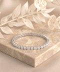 Round Shape White Gold Tennis Bracelet (0.1cts/ pcs)