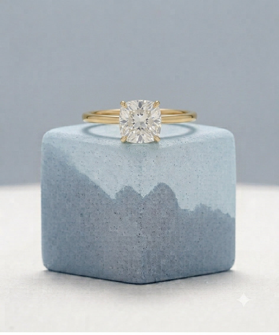 Signature Solitaire with Cushion Brilliant Lab Grown Diamond