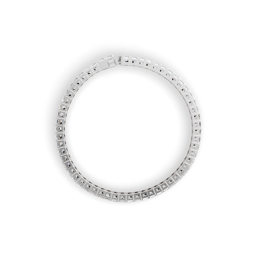 Emerald Cut White Gold Tennis Bracelet  (0.15cts/ pcs)