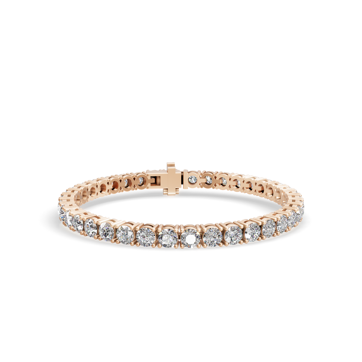 Round Shape Rose Gold Tennis Bracelet   (0.15cts/ pcs)