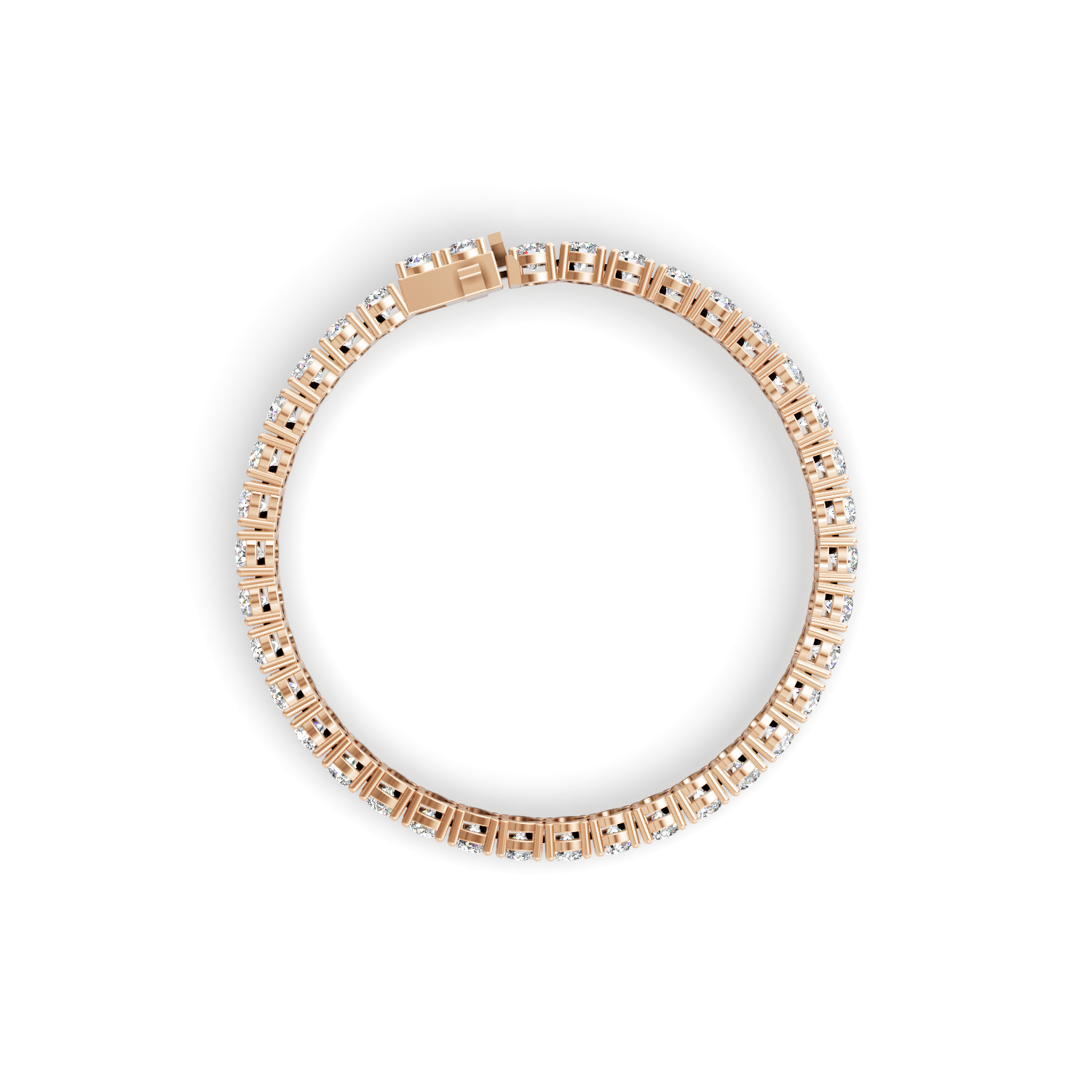 Round Shape Rose Gold Tennis Bracelet   (0.15cts/ pcs)