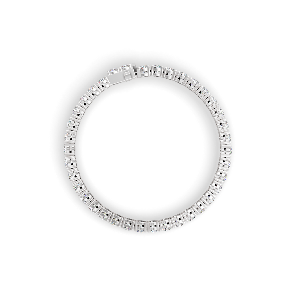 Round Shape White Gold Tennis Bracelet (0.1cts/ pcs)