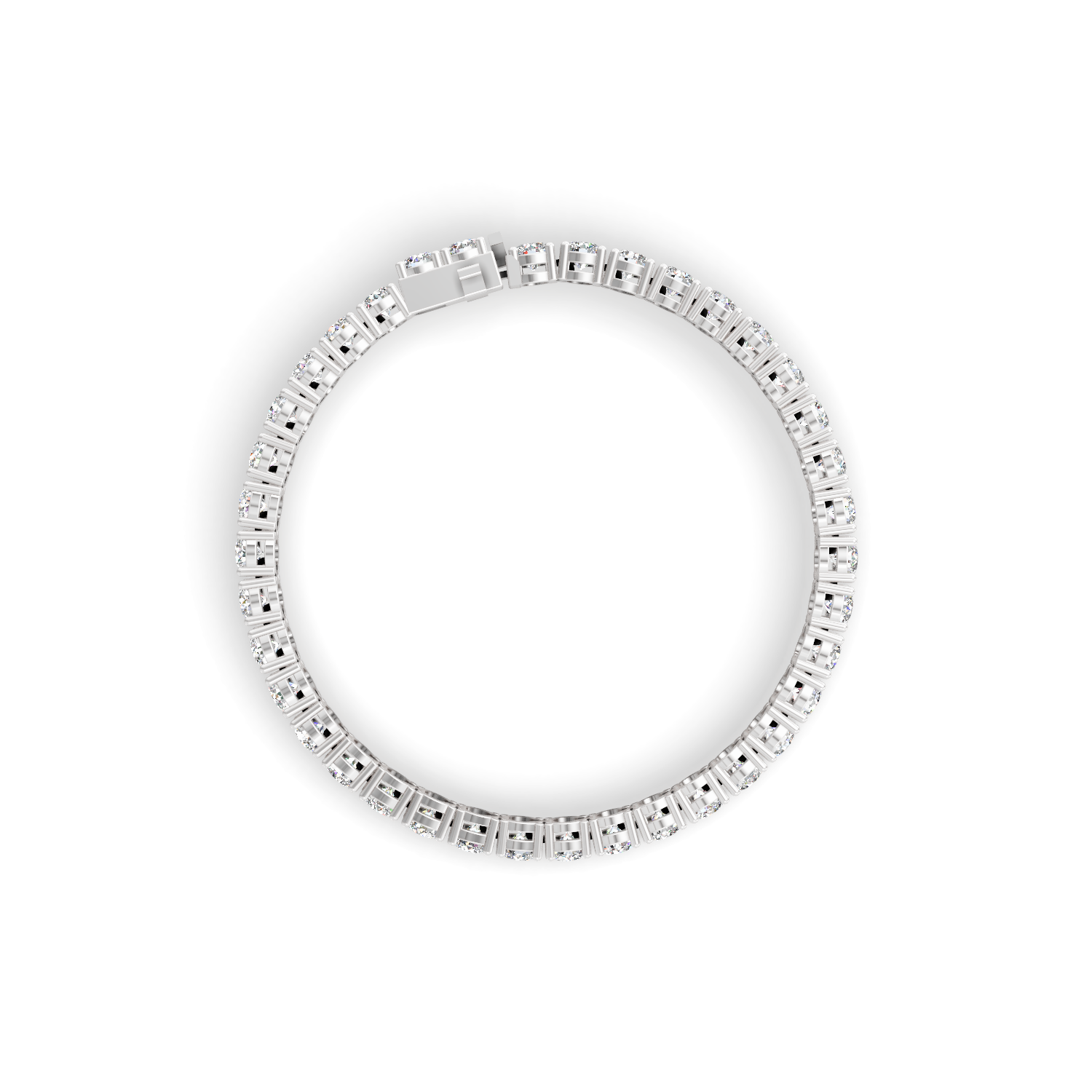 Round Shape White Gold Tennis Bracelet (0.1cts/ pcs)