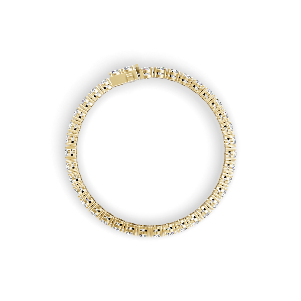 Round Shape Yellow Gold Tennis Bracelet  (0.05cts/ pcs)