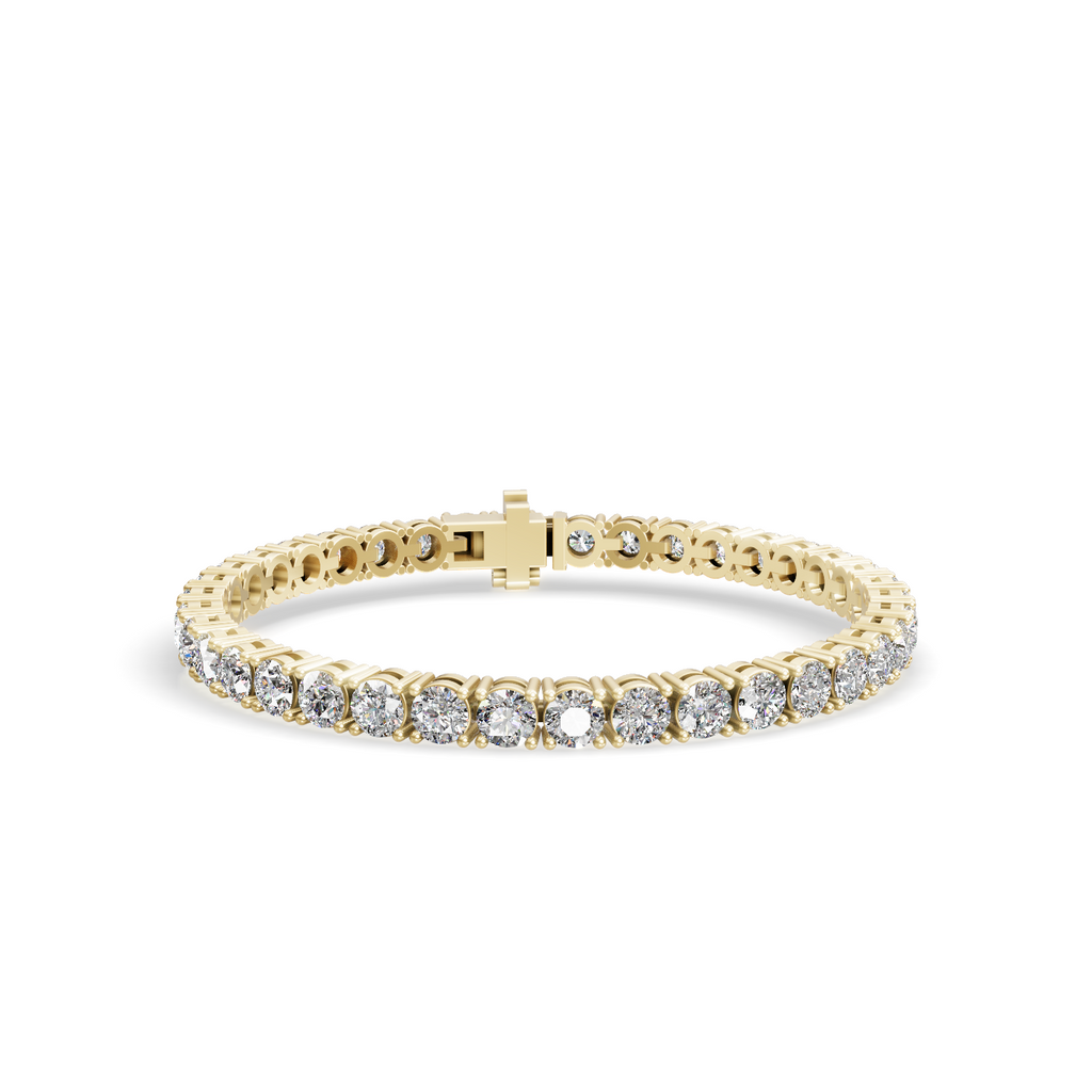 Round Shape Yellow Gold Tennis Bracelet  (0.05cts/ pcs)