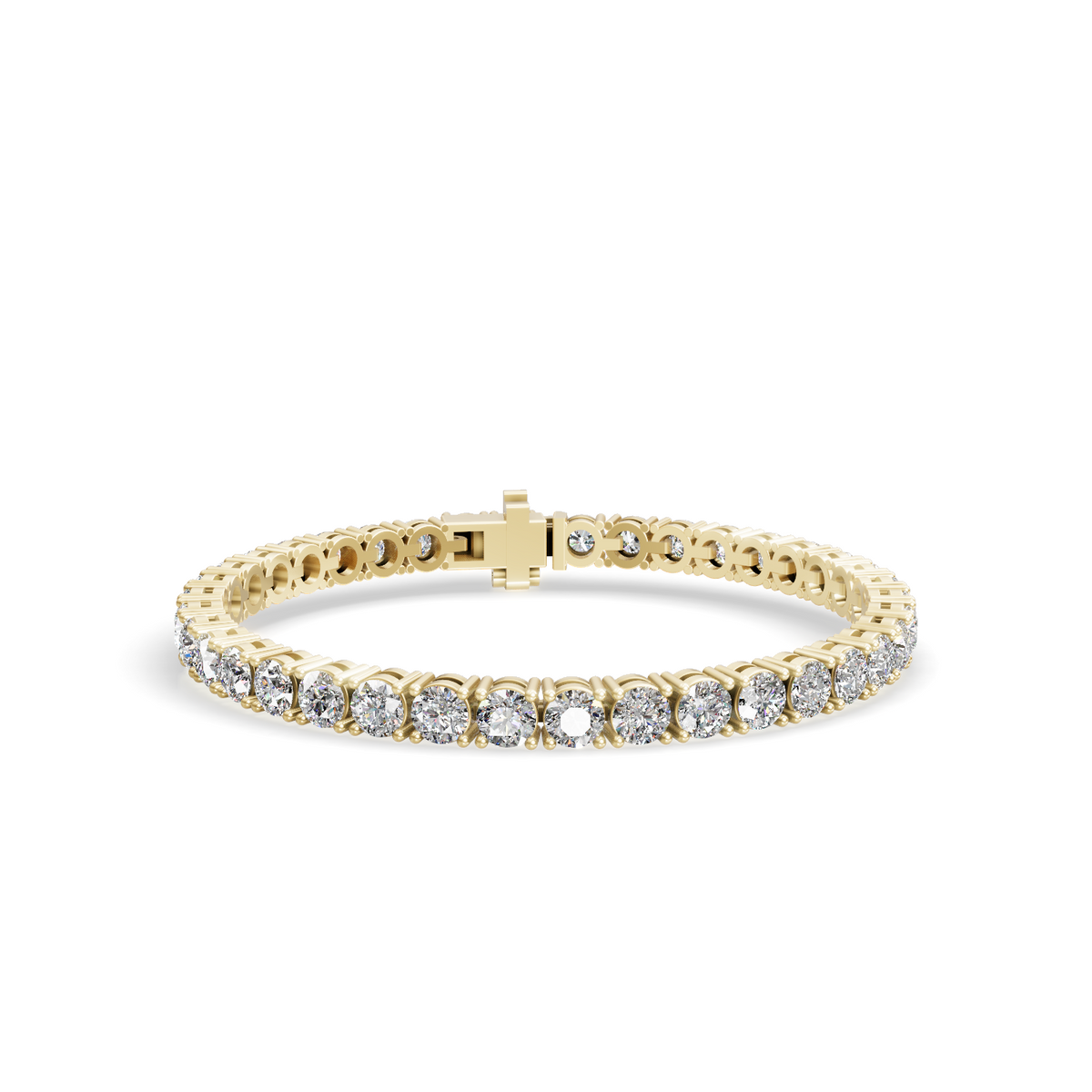 Round Shape Yellow Gold Tennis Bracelet   (0.15cts/ pcs)