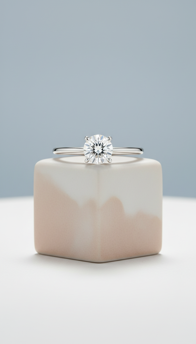 Platinum Solitaire Lab-Grown Diamond Ring