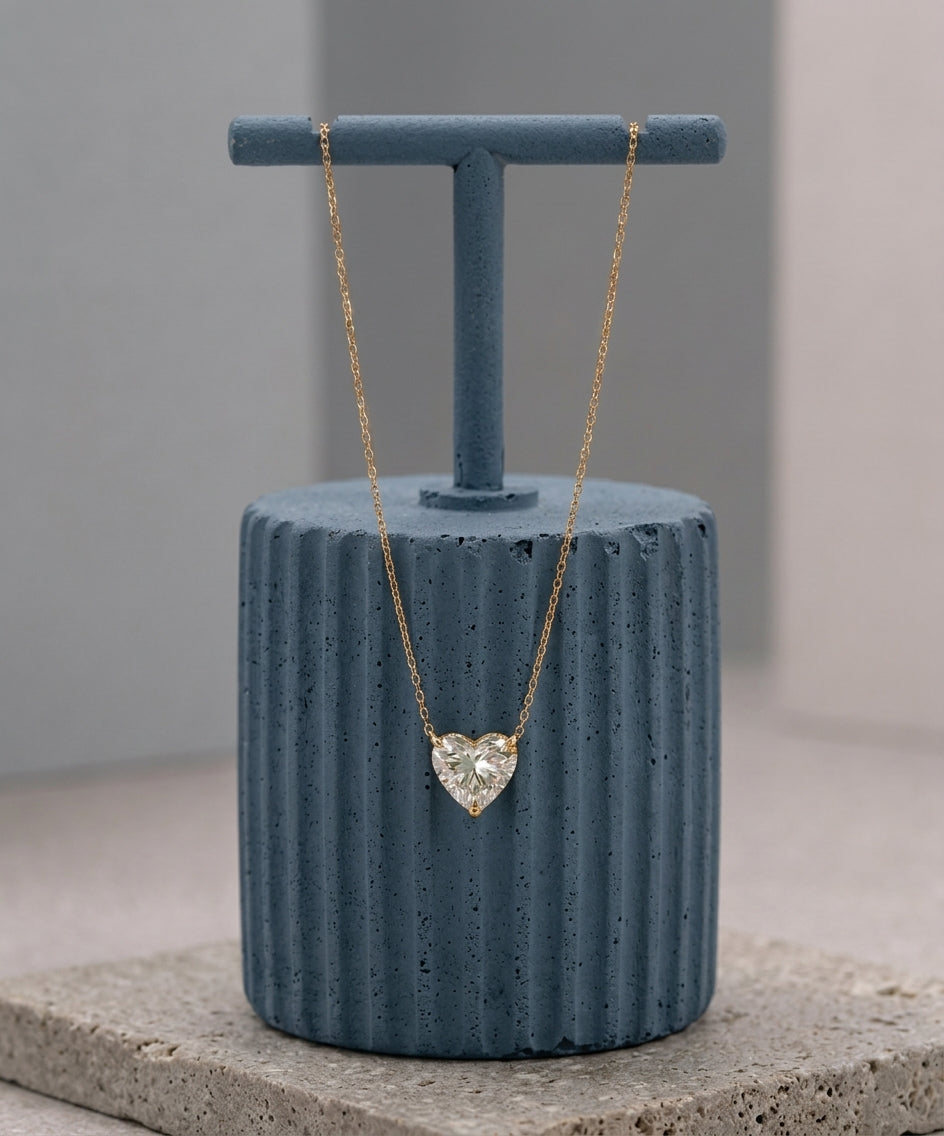 1 Carat Heart Shaped Lab Grown Diamond Necklace