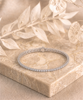 Round Shape White Gold Tennis Bracelet   (0.03cts/ pcs)