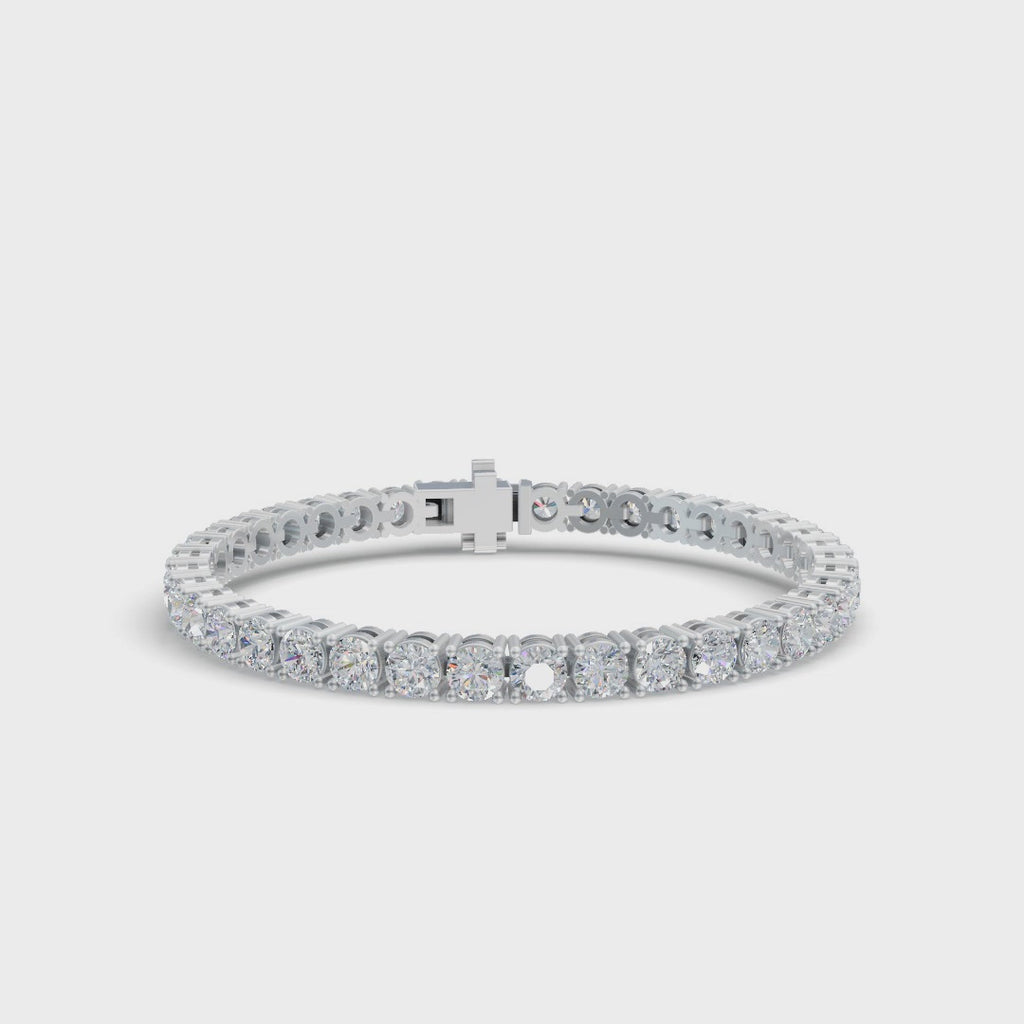 Round Shape White Gold Tennis Bracelet (0.1cts/ pcs)