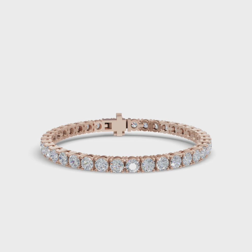 Round Shape Rose Gold Tennis Bracelet   (0.05cts/ pcs)